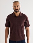 Gasoline Textured Polo Shirt, Chocolate product photo View 05 S