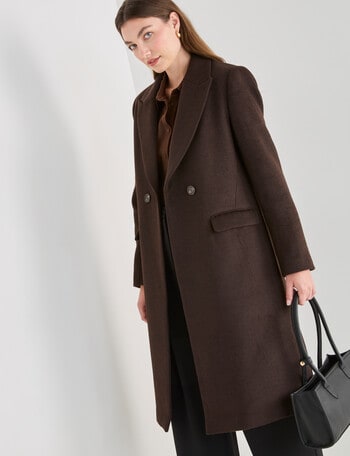 Whistle Longline Coat, Chocolate product photo