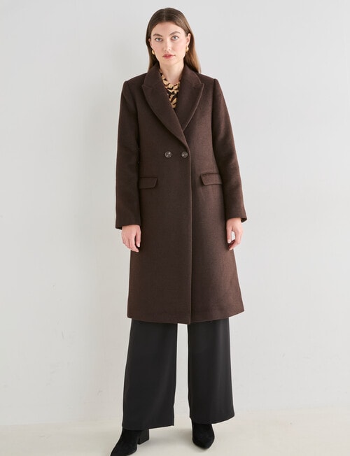 Whistle Longline Coat, Chocolate product photo View 03 L