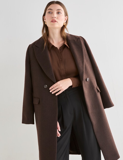 Whistle Longline Coat, Chocolate product photo View 06 L