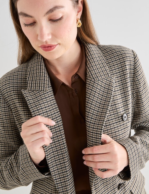 Whistle Houndstooth Blazer, Black Multi product photo View 04 L
