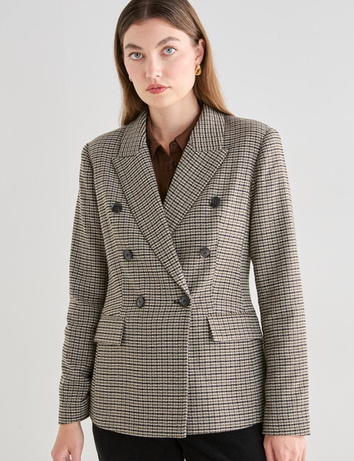 Whistle Houndstooth Blazer, Black Multi product photo View 05 L