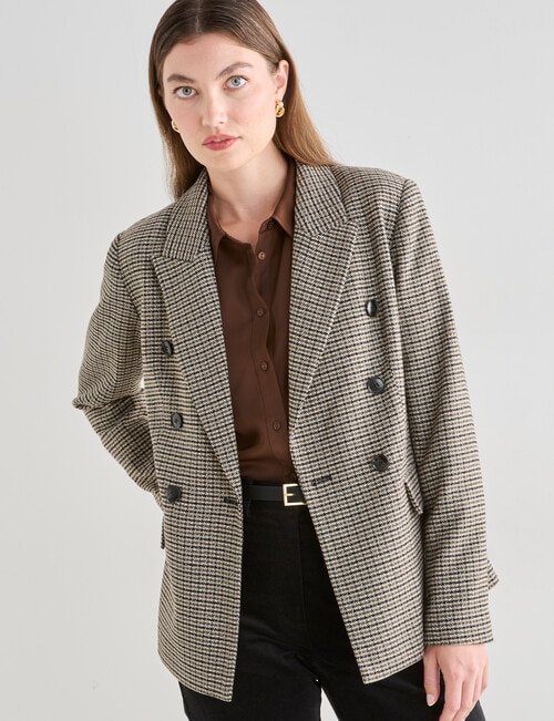 Whistle Houndstooth Blazer, Black Multi product photo View 06 L