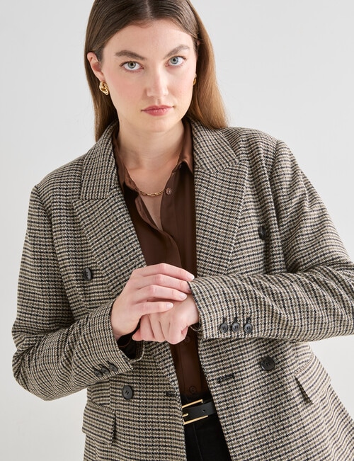 Whistle Houndstooth Blazer, Black Multi product photo View 07 L