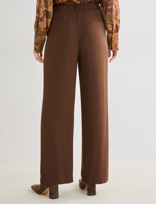 Whistle Fashion Straight Leg Pant, Regular Length Chocolate product photo View 02 L