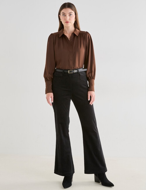 Whistle Velvet Flare Pant , Jet Black product photo