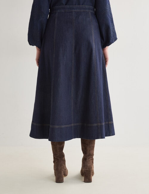 Whistle Denim Midi Skirt, Rinse product photo View 02 L