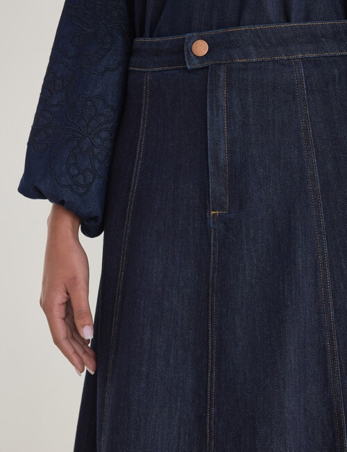 Whistle Denim Midi Skirt, Rinse product photo View 04 L
