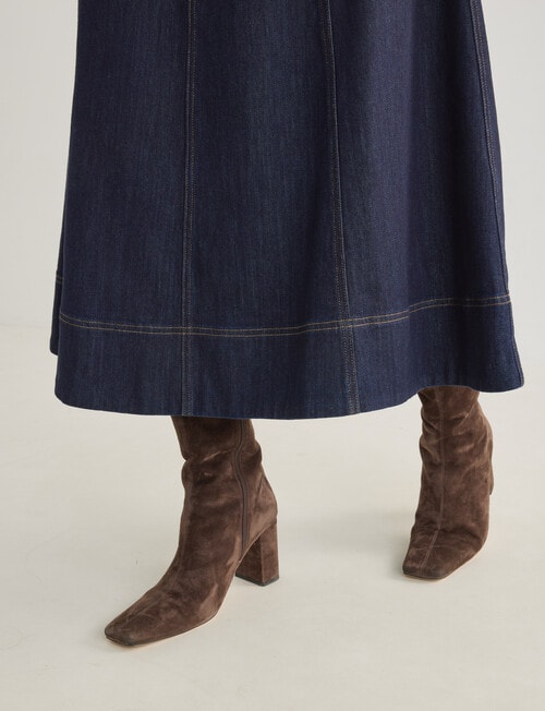 Whistle Denim Midi Skirt, Rinse product photo View 05 L