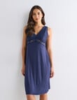 Whistle Sleep Knee Length Lace Slip Nightie, Navy product photo