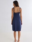 Whistle Sleep Knee Length Lace Slip Nightie, Navy product photo View 02 S