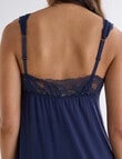 Whistle Sleep Knee Length Lace Slip Nightie, Navy product photo View 05 S