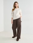 Zest Wide Leg Carpenter Pant, Chocolate product photo View 03 S