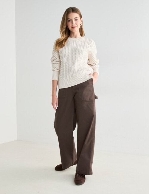 Zest Wide Leg Carpenter Pant, Chocolate product photo View 03 L