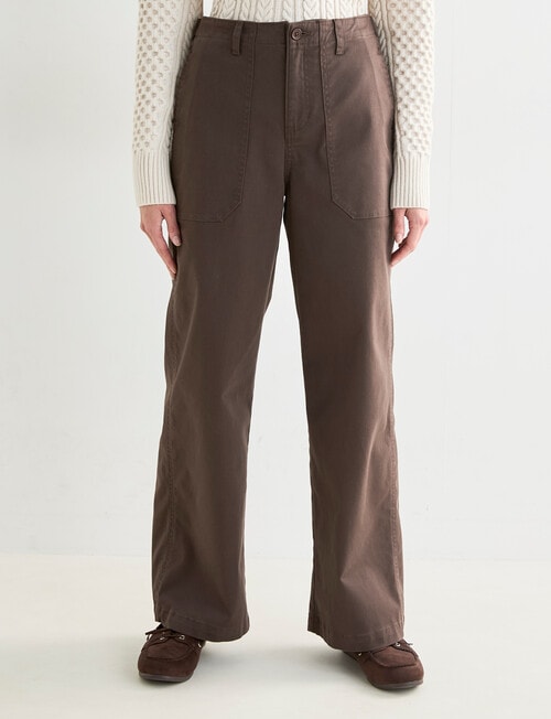 Zest Wide Leg Carpenter Pant, Chocolate product photo View 06 L
