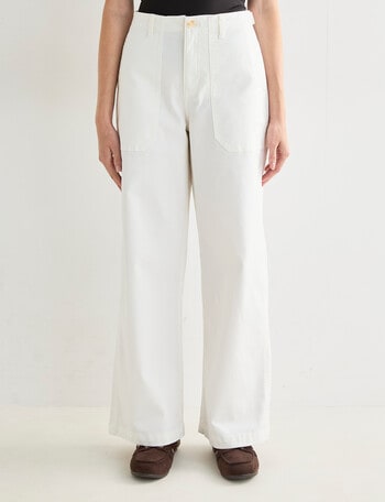 Zest Wide Leg Carpenter Pant, Winter White product photo
