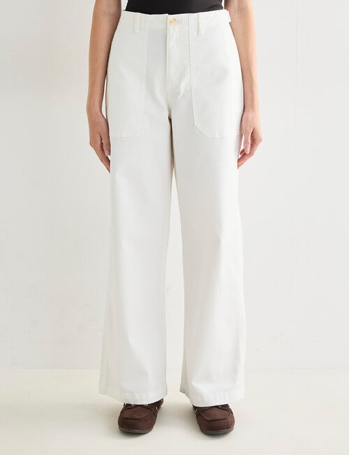 Zest Wide Leg Carpenter Pant, Winter White product photo
