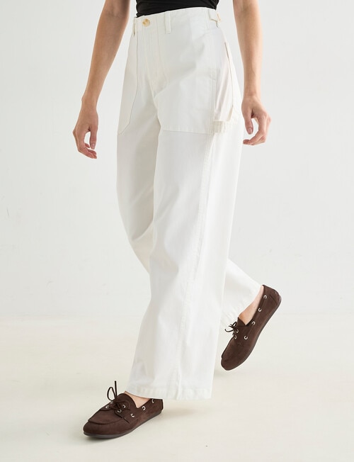 Zest Wide Leg Carpenter Pant, Winter White product photo View 05 L