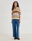 Zest Retro Striped Sweater, Lemon Stripe product photo View 03 S