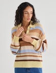 Zest Retro Striped Sweater, Lemon Stripe product photo View 05 S