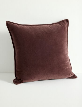 HAVEN Home D&eacute;cor Cotton Velvet Cushion, 50 x 50 cm, Chocolate product photo