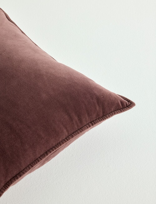HAVEN Home D&eacute;cor Cotton Velvet Cushion, 50 x 50 cm, Chocolate product photo View 02 L