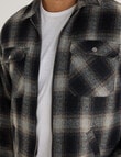 Gasoline Wool Blend Check Jacket, Black product photo View 04 S