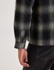 Gasoline Wool Blend Check Jacket, Black product photo View 06 S