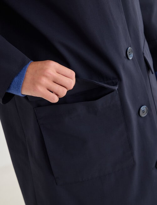 Zest Longline Barn Coat, Navy product photo View 06 L