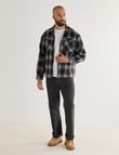 Gasoline Wool Blend Check Jacket, Black product photo View 03 S