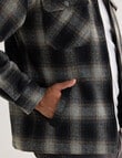 Gasoline Wool Blend Check Jacket, Black product photo View 05 S