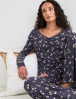 Zest Sleep Ditsy Rib PJ Set, Graphite, 8-18 product photo View 03 S