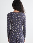 Zest Sleep Ditsy Rib PJ Set, Graphite, 8-18 product photo View 06 S