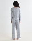 Zest Sleep Ditsy Rib PJ Set, Grey Marle, 8-18 product photo View 02 S