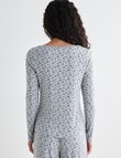 Zest Sleep Ditsy Rib PJ Set, Grey Marle, 8-18 product photo View 05 S