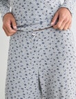 Zest Sleep Ditsy Rib PJ Set, Grey Marle, 8-18 product photo View 06 S