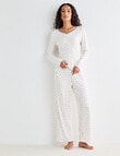 Zest Sleep DitsyRib PJ Set, Ivory, 8-18 product photo