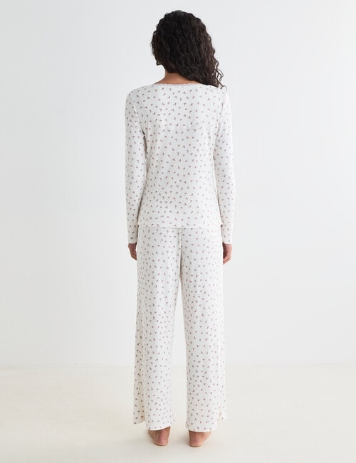 Zest Sleep DitsyRib PJ Set, Ivory, 8-18 product photo View 02 L