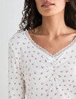 Zest Sleep DitsyRib PJ Set, Ivory, 8-18 product photo View 04 S