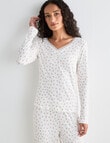Zest Sleep DitsyRib PJ Set, Ivory, 8-18 product photo View 05 S