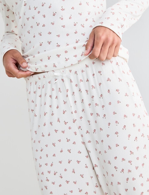 Zest Sleep DitsyRib PJ Set, Ivory, 8-18 product photo View 06 L