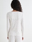 Zest Sleep DitsyRib PJ Set, Ivory, 8-18 product photo View 07 S
