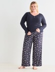 Studio Curve Sleep Ditsy Knit Pant, Graphite product photo View 03 S