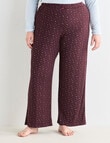 Studio Curve Sleep Ditsy Knit Pant, Burgundy product photo