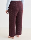 Studio Curve Sleep Ditsy Knit Pant, Burgundy product photo View 02 S