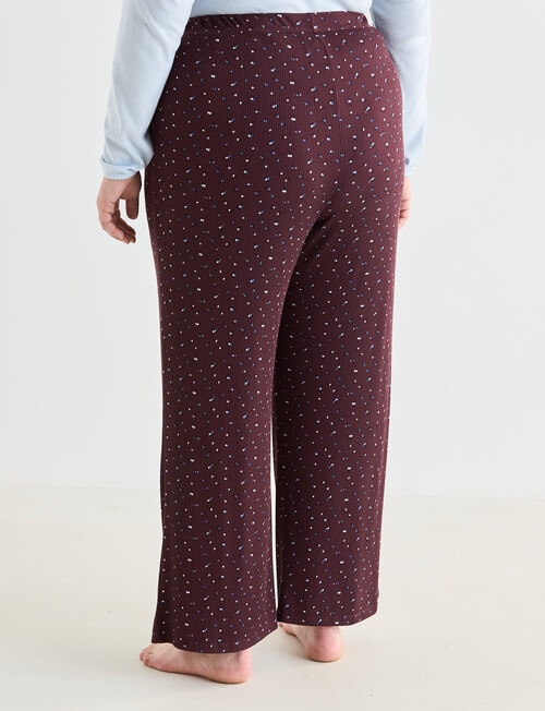 Studio Curve Sleep Ditsy Knit Pant, Burgundy product photo View 02 L