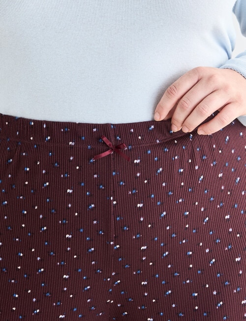Studio Curve Sleep Ditsy Knit Pant, Burgundy product photo View 04 L