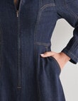 Whistle Zip Up Midi Denim Dress , Rinse product photo View 06 S