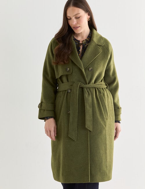 Whistle Trench Coat, Olive product photo View 13 L