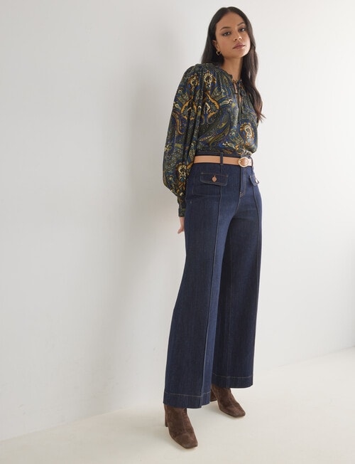 Whistle Pintuck Pocket Jean, Rinse product photo View 03 L